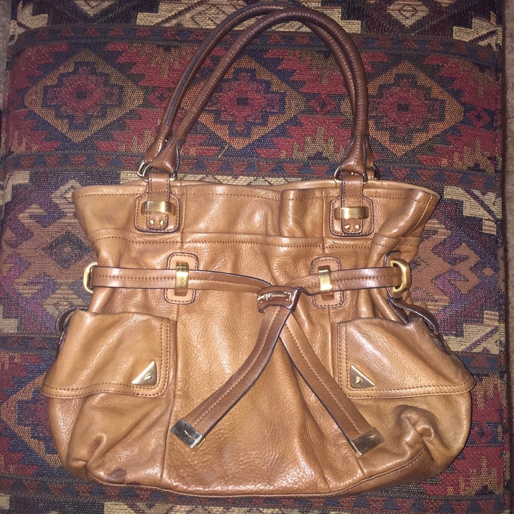 B Makowsky Lt. Brown “EDEN” Shopper Shoulder Tote